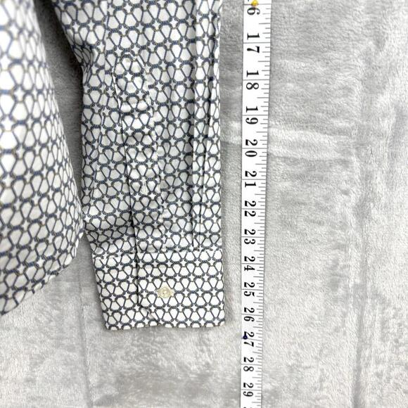 Eton Contemporary Fit Geometric Chain Print Shirt Men Size 40 15¾ Fine Cotton - Picture 12 of 12